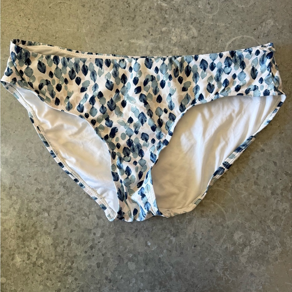 Blue and White Patterned Bikini Bottom